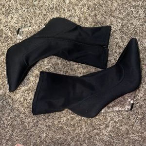 Black Perplex Wedge Booties